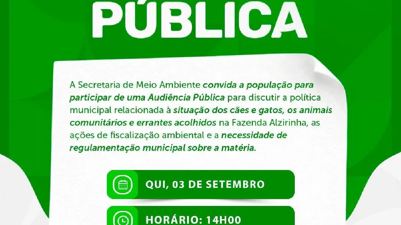 Audiência Pública vai discutir política municipal de proteção animal em Catu