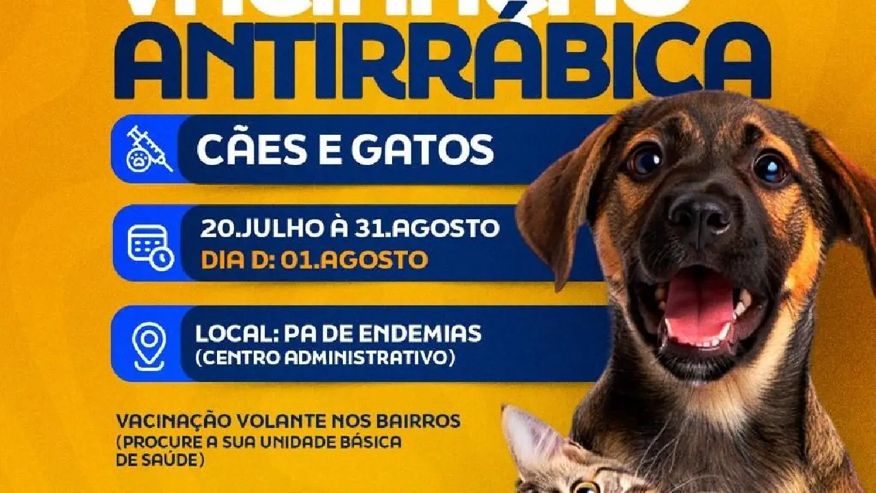 Campanha Nacional de Vacinação Antirrábica começa em Catu e segue até 31 de agosto