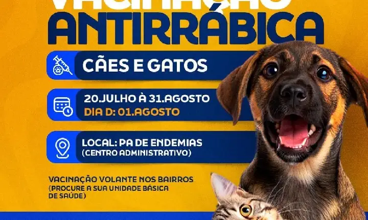 Campanha Nacional de Vacinação Antirrábica começa em Catu e segue até 31 de agosto