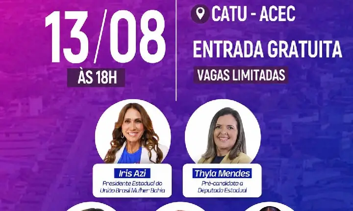 Catu recebe nova edição do Elas Lideram no dia 13 de agosto