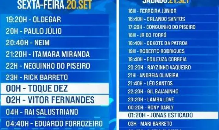 CONFIRA A PROGRAMAÇÃO COMPLETA DOS FESTEJOS DE IBIPEBA 2024