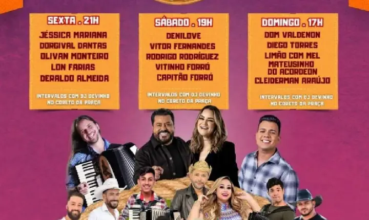 CONFIRA A PROGRAMAÇÃO DO ARRAIÁ DE SÃO DOMINGOS