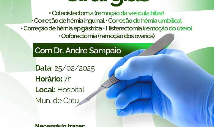 Hospital Municipal de Catu realiza triagem para cirurgias nesta terça-feira 25