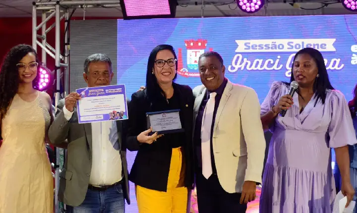 Ludmilla Fiscina é homenageada na sessão solene Iraci Gama pelo mês da mulher