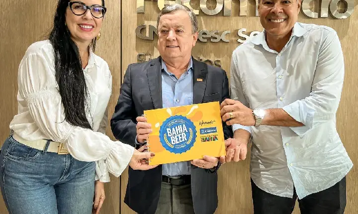 Ludmilla Fiscina e o prefeito Joaquim Neto apresentam Bahia Beer Festival à Fecomércio