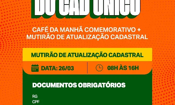 Prefeitura de Catu realiza mutirão de atualização do Cadastro Único no dia 26 de março