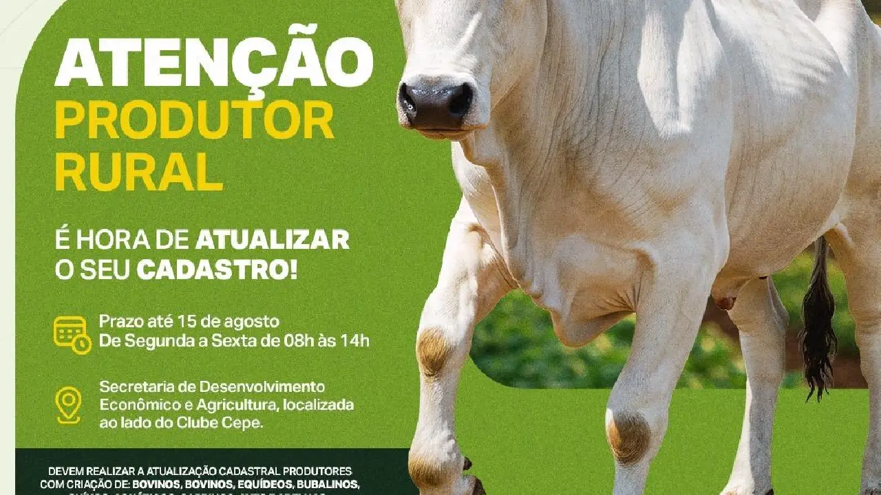 Produtores rurais de Catu têm até 15 de agosto para atualizar cadastro de rebanhos