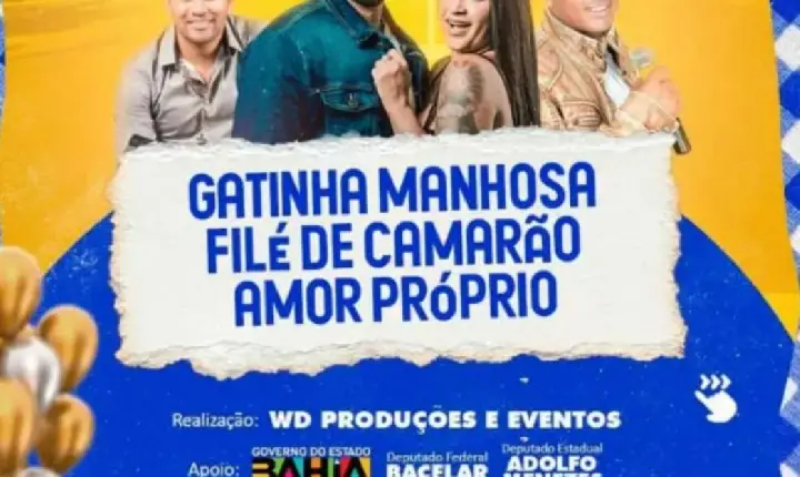 PROGRAMAÇÃO DOS FESTEJOS DE RIO REAL É DIVULGADA PELA PREFEITURA
