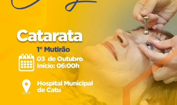 Secretaria de Saúde realiza mutirão de cirurgia de catarata neste domingo