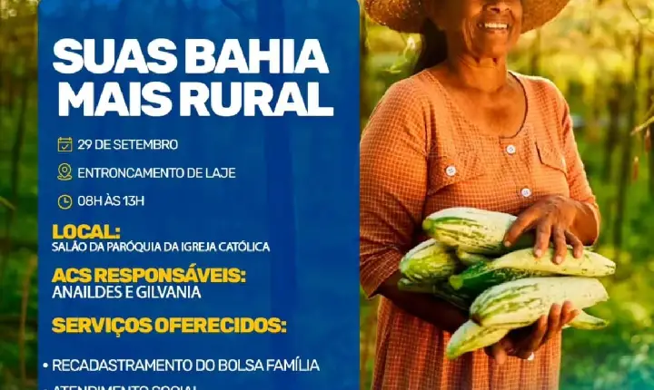 SUAS Bahia Mais Rural chega ao Entroncamento de Laje com serviços da Assistência Social