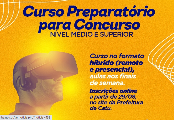 Prefeitura de Catu abre inscrições para curso preparatório para concurso público