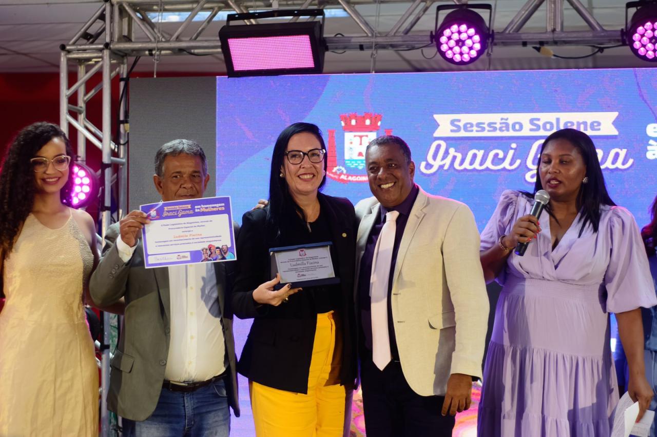 Ludmilla Fiscina é homenageada na sessão solene Iraci Gama pelo mês da mulher