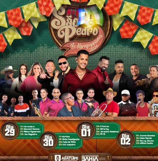 CONFIRA A PROGRAMAÇÃO COMPLETA DO SÃO PEDRO DE MARAGOGIPINHO 2024