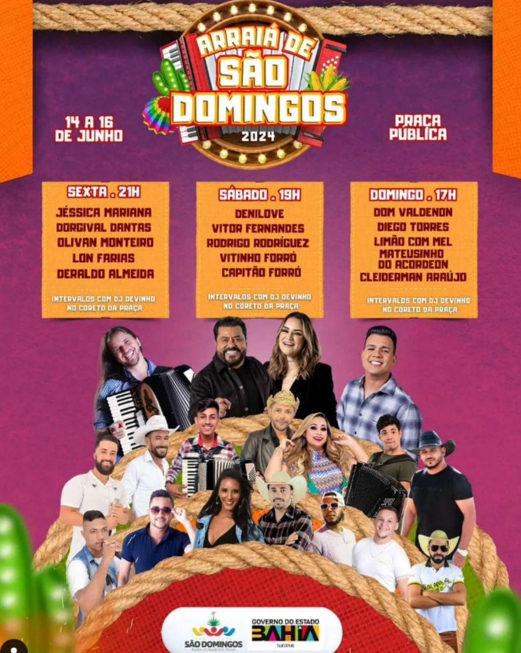 CONFIRA A PROGRAMAÇÃO DO ARRAIÁ DE SÃO DOMINGOS