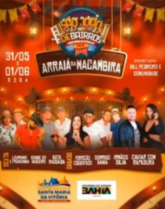 CONFIRA PROGRAMAÇÃO DO SÃO JOÃO DE BAIRROS EM SANTA MARIA DA VITÓRIA