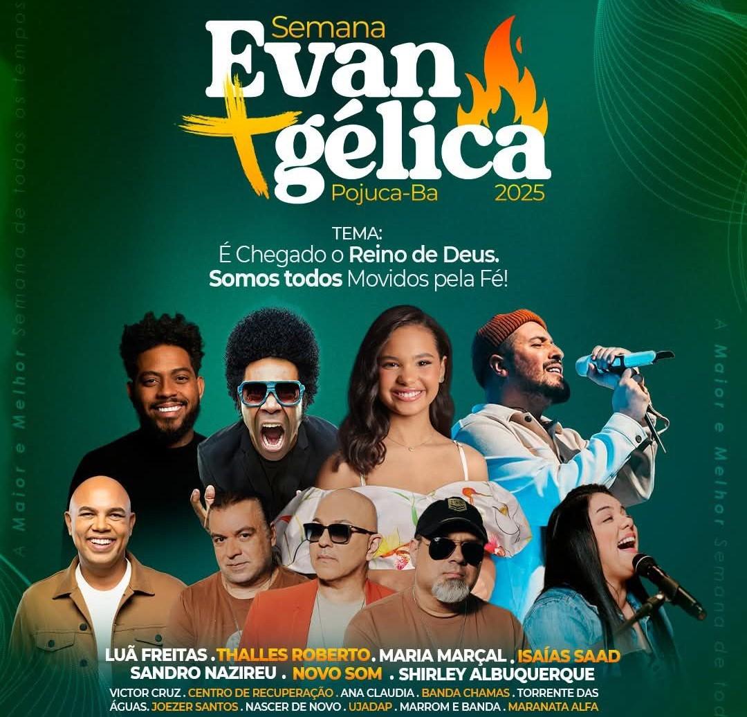 Pojuca divulga programação da semana da cultura evangelica com grandes nomes da musica gospel