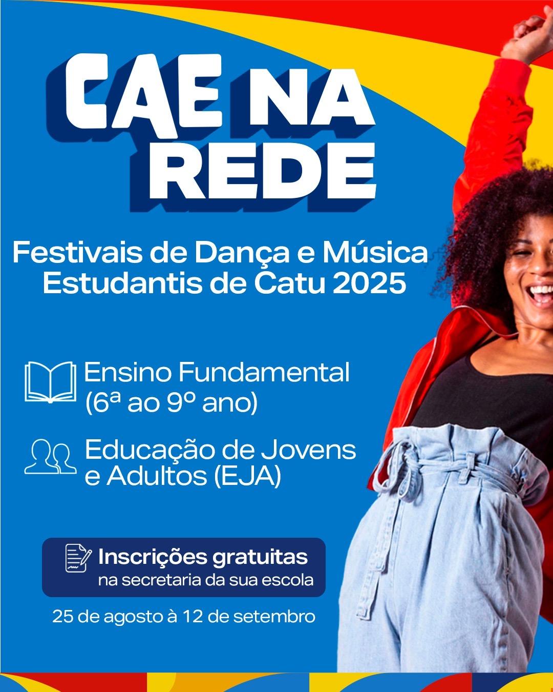 Prefeitura abre inscrições para Festivais Estudantis de Dança e Música em Catu