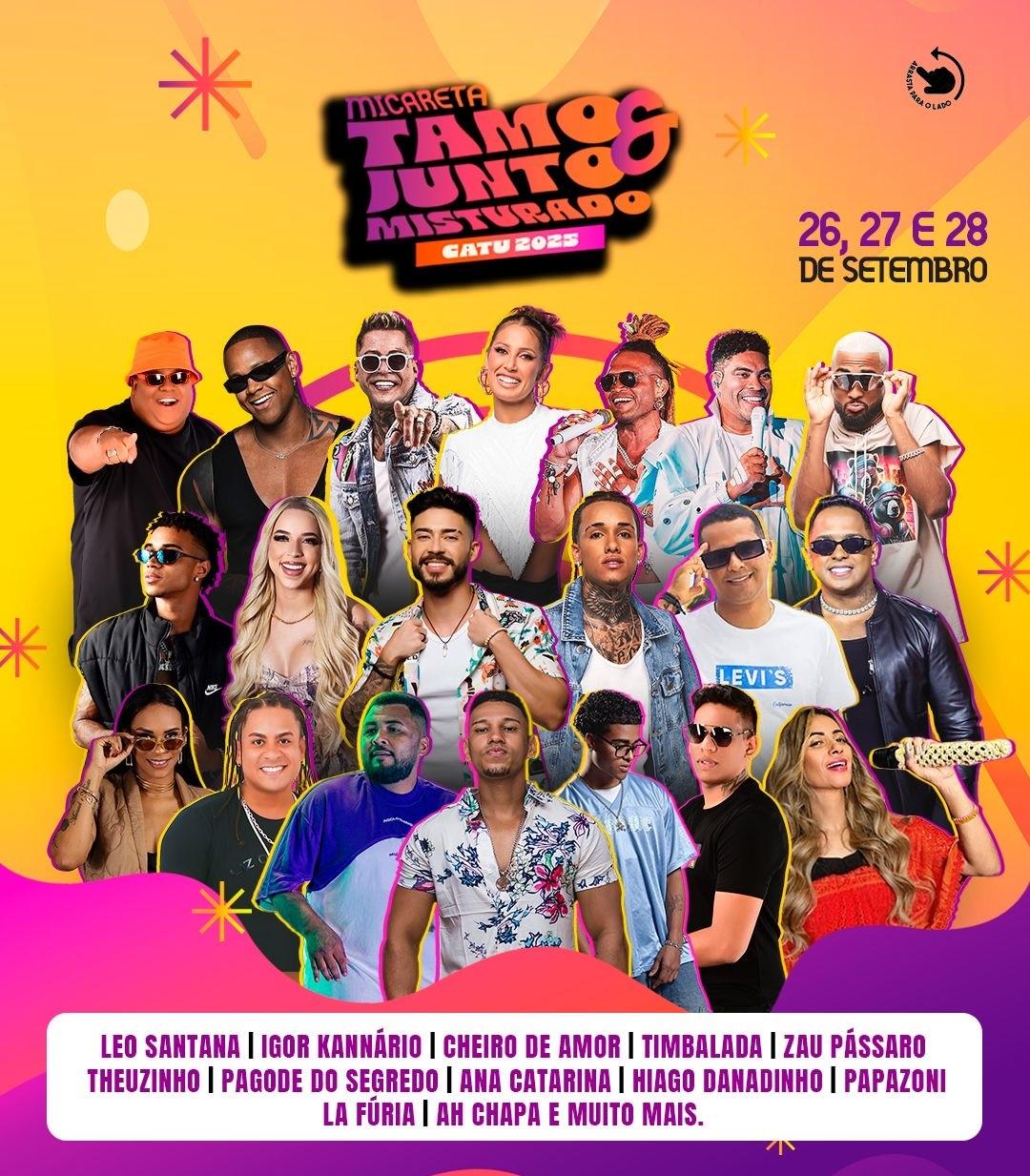 Prefeitura de Catu divulgou a programação oficial da Micareta 2025