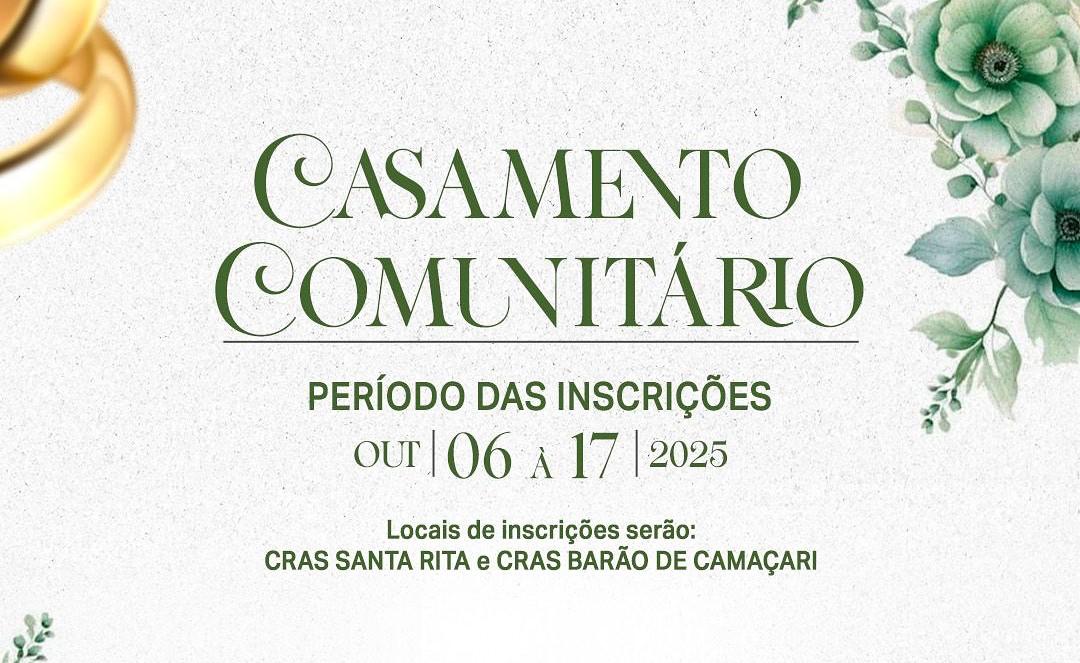 Prefeitura de Catu abre inscrições para o Casamento Comunitário 2025