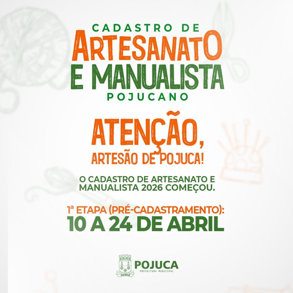 Prefeitura de Pojuca realiza Cadastro de Artesanato 2026
