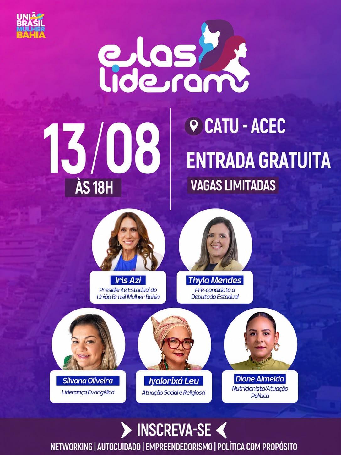 Catu recebe nova edição do Elas Lideram no dia 13 de agosto