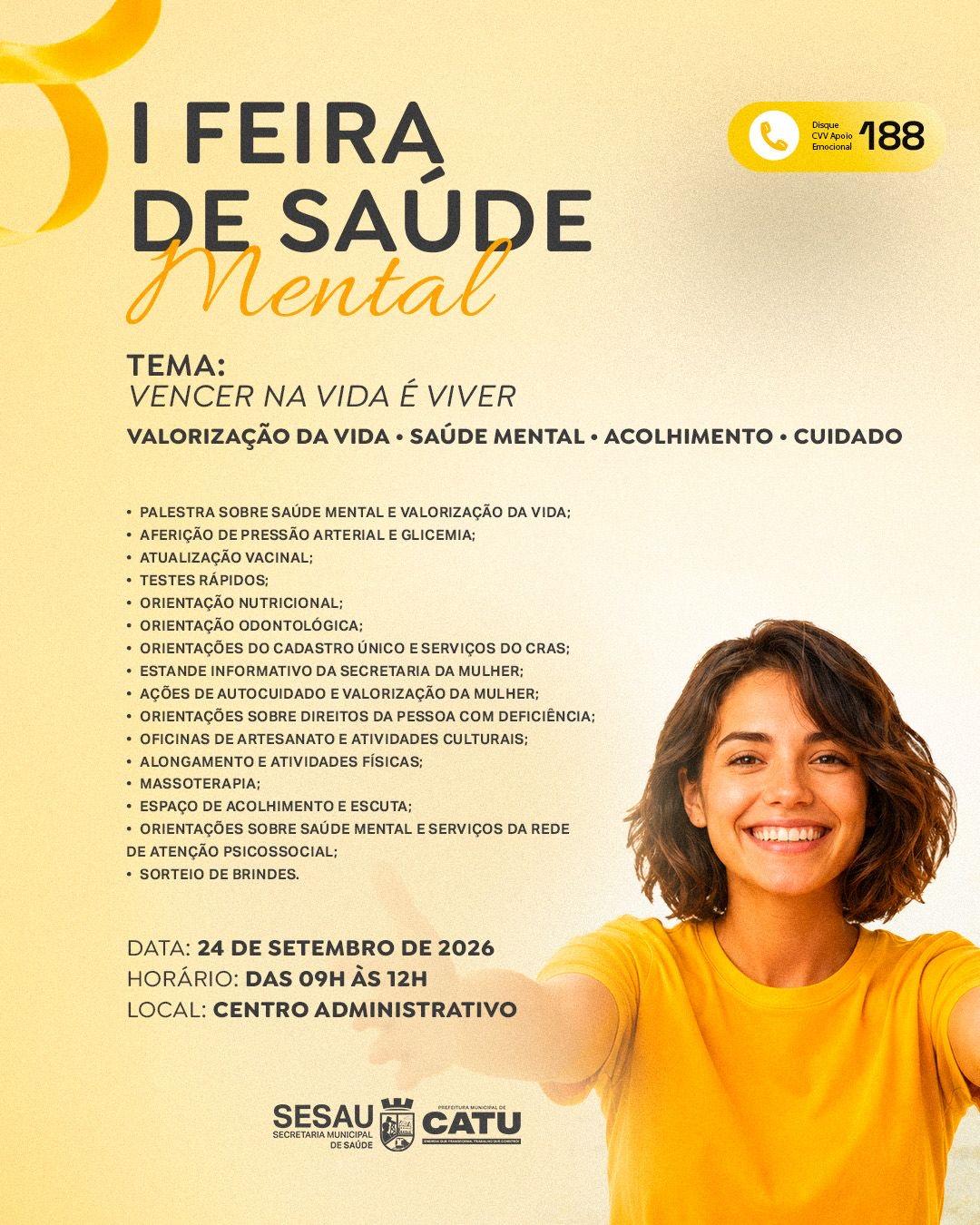 Catu realiza I Feira de Saúde Mental com serviços, informação e ações de valorização da vida