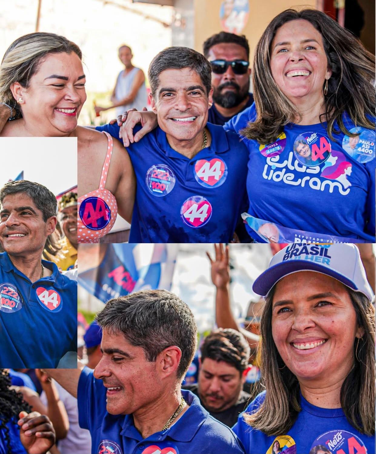 Thyla Mendes participa de caminhada com ACM Neto no Barão de Camaçari, em Catu